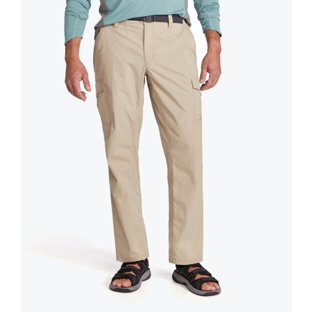 LL Bean Tropicwear Pants XL Soft Sand Tan 32" Inseam Hiking Camping Travel Cargo